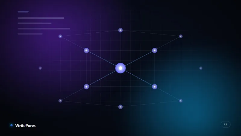 Abstract neural network with a bright central node, representing prompt engineering for AI models